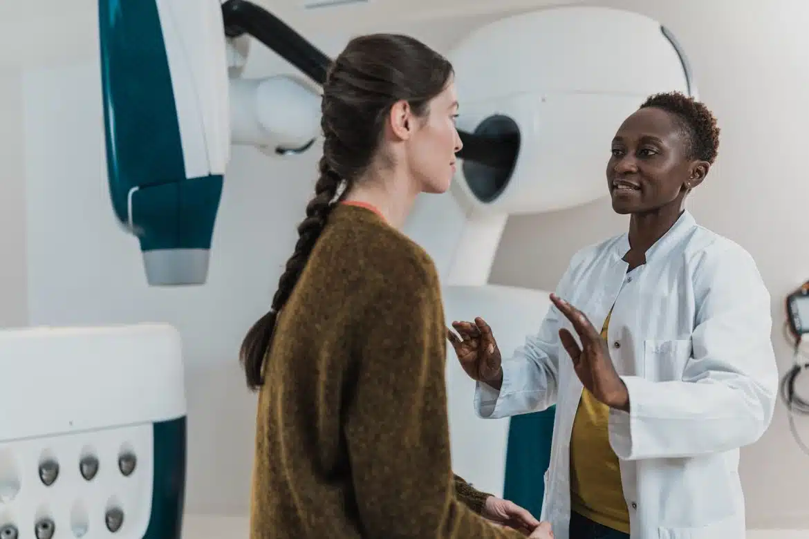 a doctor talking to a patient