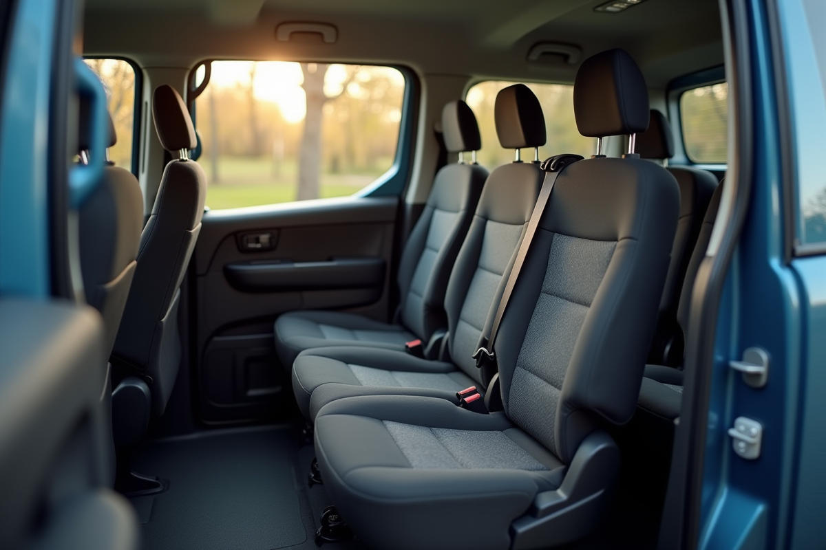 Intérieur du Peugeot Expert avec cinq sièges