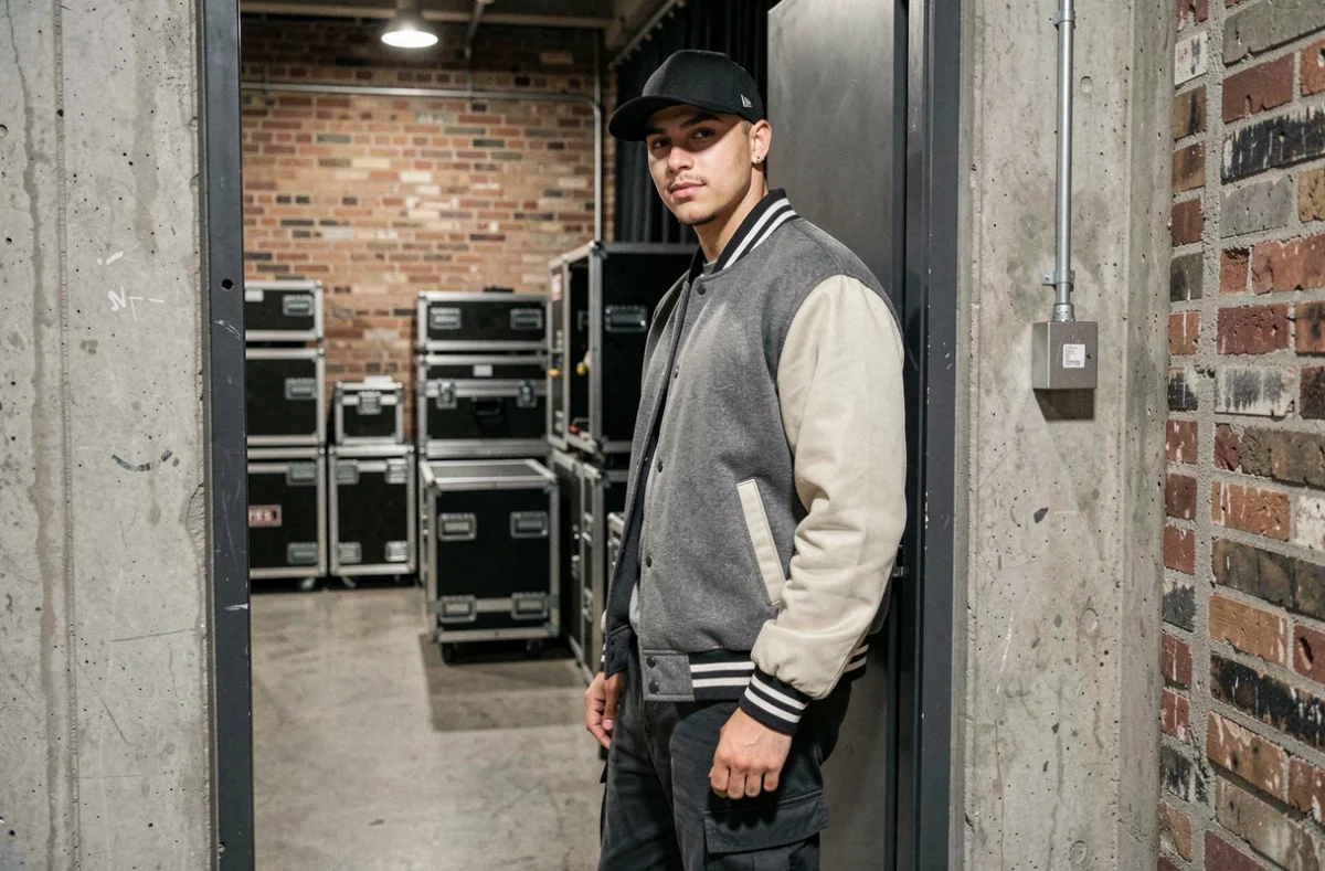 Rappeur français mesuré en coulisses d'une salle de concert, référence visuelle de la hauteur de SDM